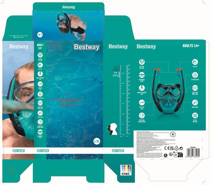 Actual product image Bestway Flowtech Snorkel Mask L/XL