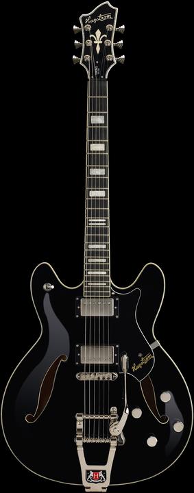 Image du produit Hagstrom Guitare électrique, Tremar Viking Deluxe, Black Gloss (Guitare électrique, Érable, Chromage)
