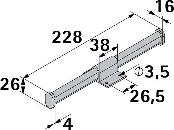 Produktbild Hettich Schrankrohr zum verschieben, 225 mm, Aluminium eloxiert-schwarz, 1 Stck