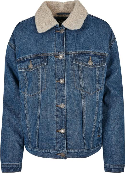 Urban Classics Ladies Oversized Sherpa Denim Jacket (XL)