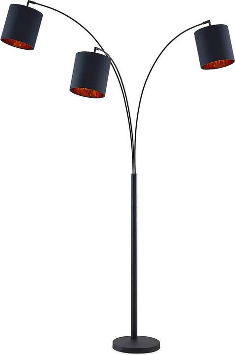Lindby Nanika floor lamp, black/gold (E27)
