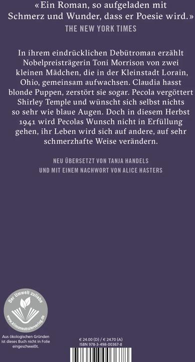 Produktbild Sehr blaue Augen (Deutsch, Alice Hasters, Tanja Handels, Toni Morrison, 2023)