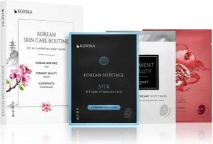 Actual product image Korika Korean Skin Care Routine Set Of 3 Hydrating Sheet Masks
