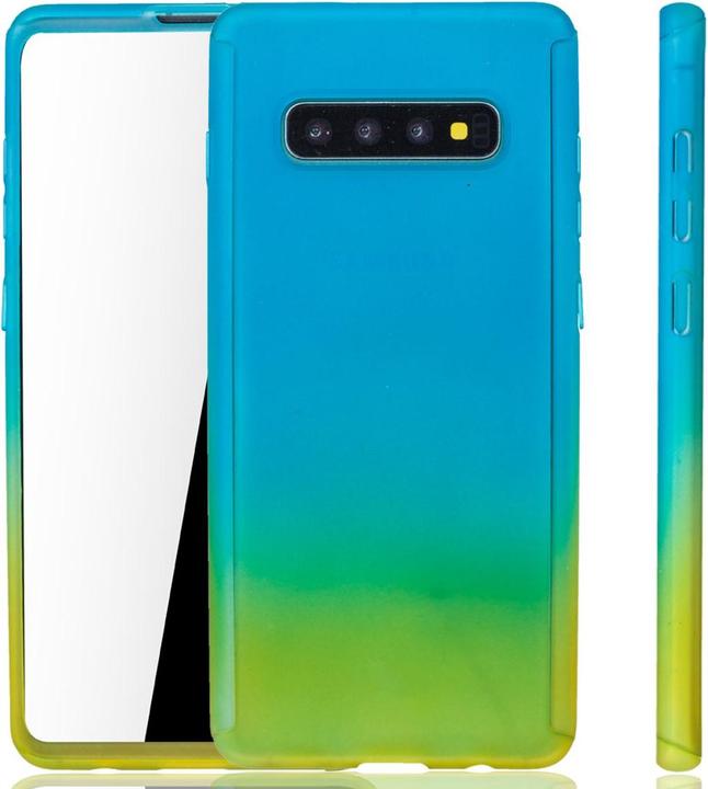 König Design Hülle Handy Schutz für Samsung Galaxy S10 Full Case Cover Displayschutz 360 Gelb (Samsung Galaxy S10+)