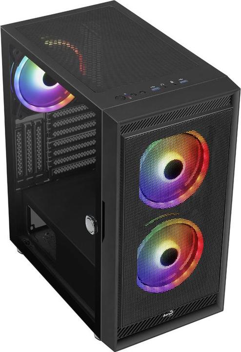 Actual product image AeroCool housing PGS GRAPHITE-G-BK-v2 FRGB housing black (ATX, mATX, Mini-ITX)