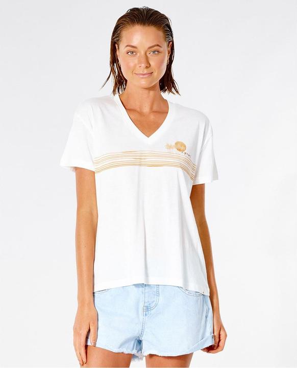 Rip Curl T-Shirt Sonnenuntergang V-Ausschnitt T-Shirt (XS)