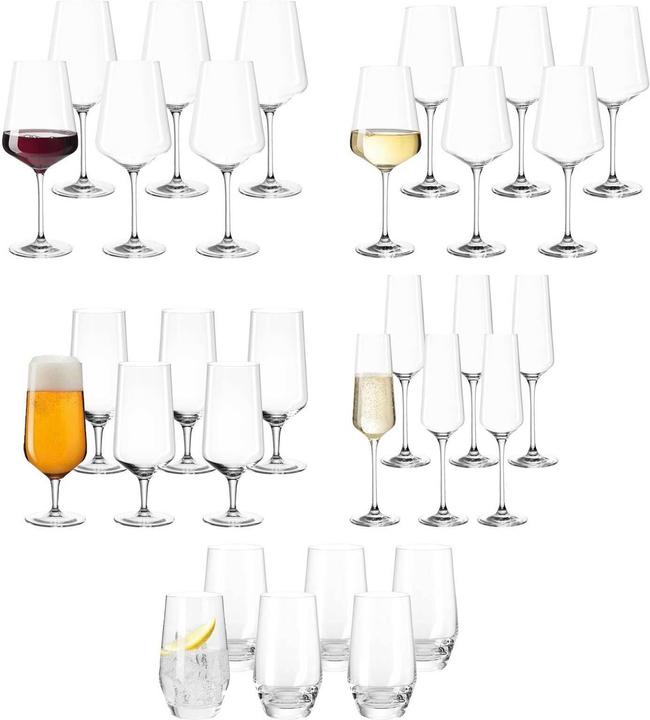 Leonardo Gläserset Bier, Sekt, Wein PUCCINI (30 Gläser, Weissweingläser, Sektgläser, Rotweingläser)
