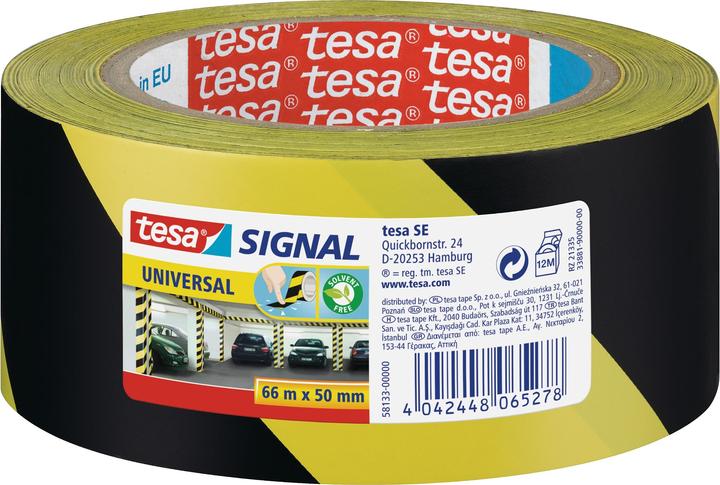 Actual product image tesa UNIVERSAL signal marking tape, self-adhesive PP warning tape for permanent marking (50 mm)