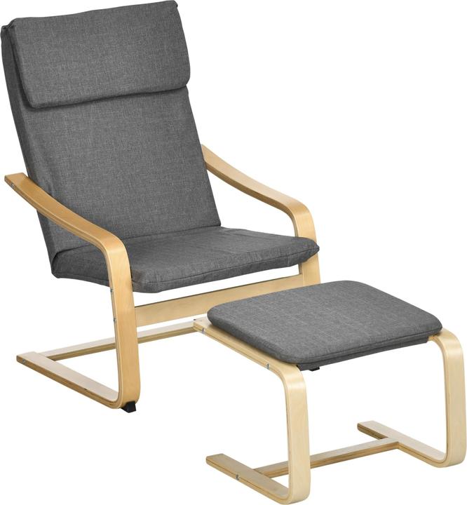 Produktbild Homcom Relaxsessel mit Hocker mit Fusspolster, Kopfpolster und Armlehnen