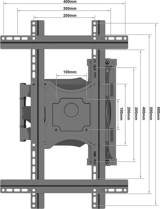 Actual product image Multibrackets Floor-ceiling mount 1x, 40"-65", VESA 100x100