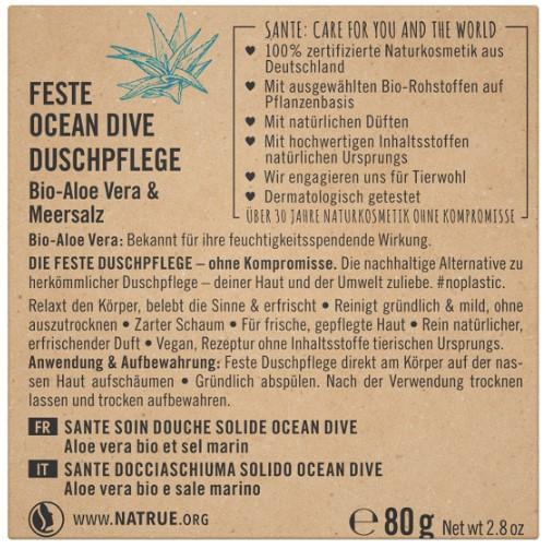 Actual product image Sante Solid Ocean Dive Shower Care Organic Aloe Vera & Sea Salt