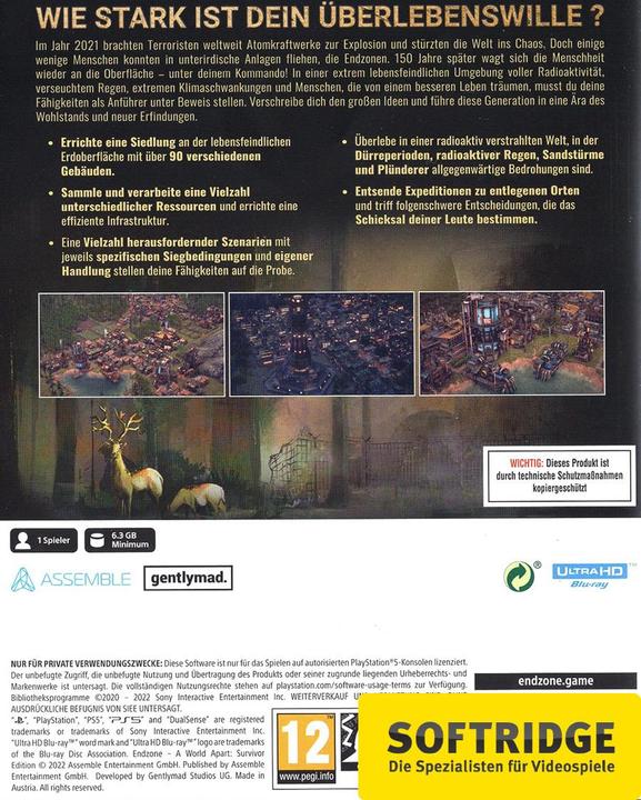 Produktbild Assemble Endzone - A World Apart: Survivor Edition (PS5, DE)