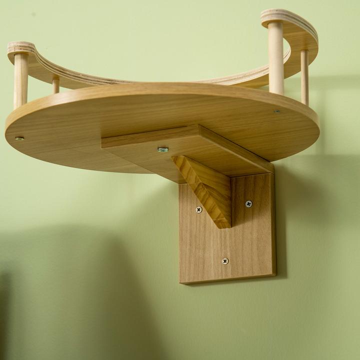 Image du produit PawHut Étagère murale (10.50 cm, Chêne+Blanc crème)