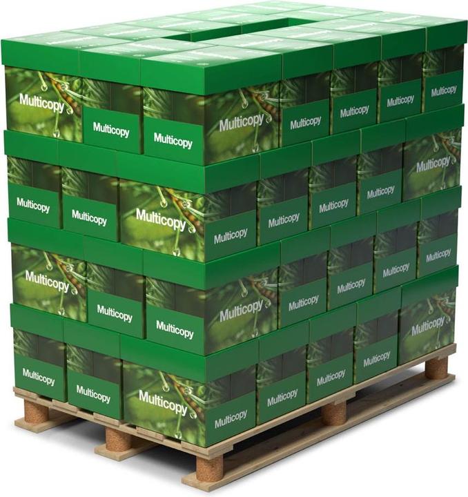 Multicopy A4 80g, weiss matt geriest 1 Palette 100'000 Blatt Box 2'500 Bl./Bg (80 g/m², 100000 x, A4)