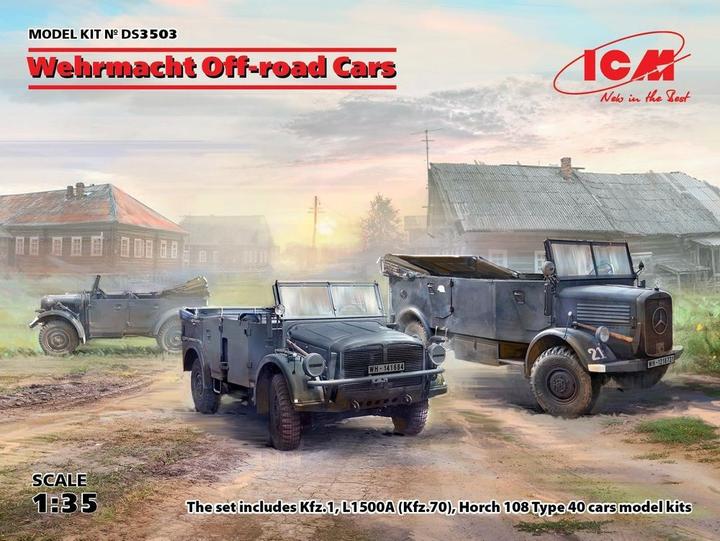 Produktbild ICM Wehrmacht Off-road Cars (Kfz1,Horch 108 Typ 40, L1500A)
