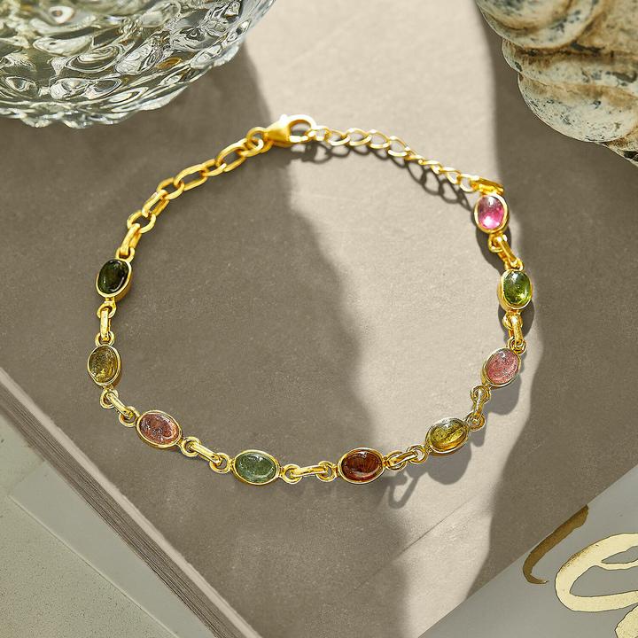 Immagine prodotto Loberon Bracciale Leilan colorato (19 cm, Abbellimento: gemma di tormalina, Argento 925)