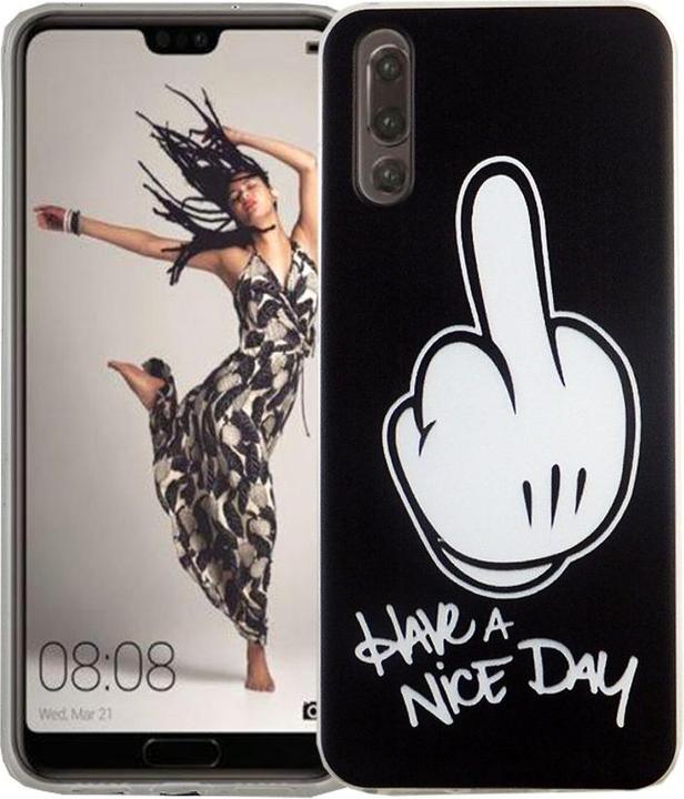 Actual product image König Design Huawei P20 Mobile Phone Case Protective Middle Finger Cover Bumper Shell Cases Frame (Cubot P20)
