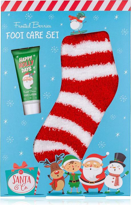 Accentra Fußpflegeset SANTA & CO in Geschenkbox, inkl. 30ml Fußlotion, Kuschelsocken (1 Paar, Einheitsgröße) (Haarpflege set)