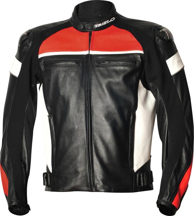 Belo MILANO Lederjacke schwarz-rot-weiss 52 (Herren, 52)