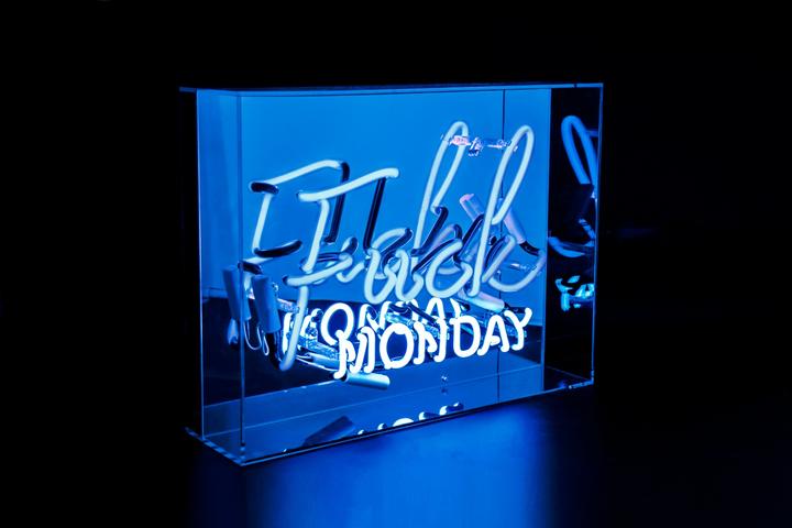 Produktbild Locomocean Grosse Acryl-Box Neon - F*ck Monday blau