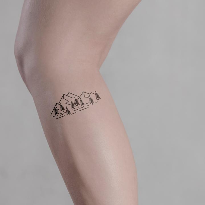 Image du produit minink Tatouage temporaire - Montagnes et arbres