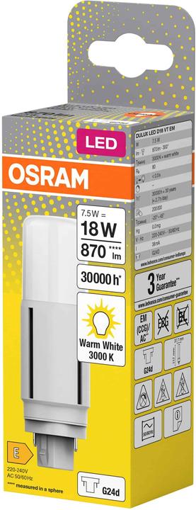 Image du produit Osram Dulux D (G24d, 7.50 W, 870 lm, 1 x, E)