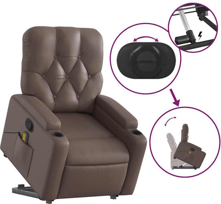 Produktbild VidaXL Massagesessel mit Aufstehhilfe Kunstleder