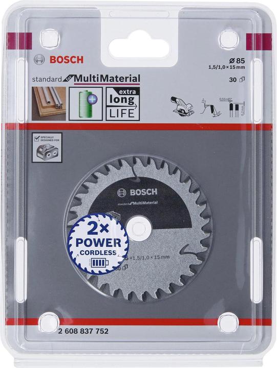 Actual product image Bosch Professional Zubehör PRO Multi Material cordless circular saw blade, 85 x 1.5 x 15 mm