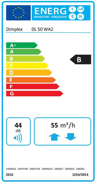 Energie-Label Dimplex Dezentrales Lüftungsgerät DL 50 WA2