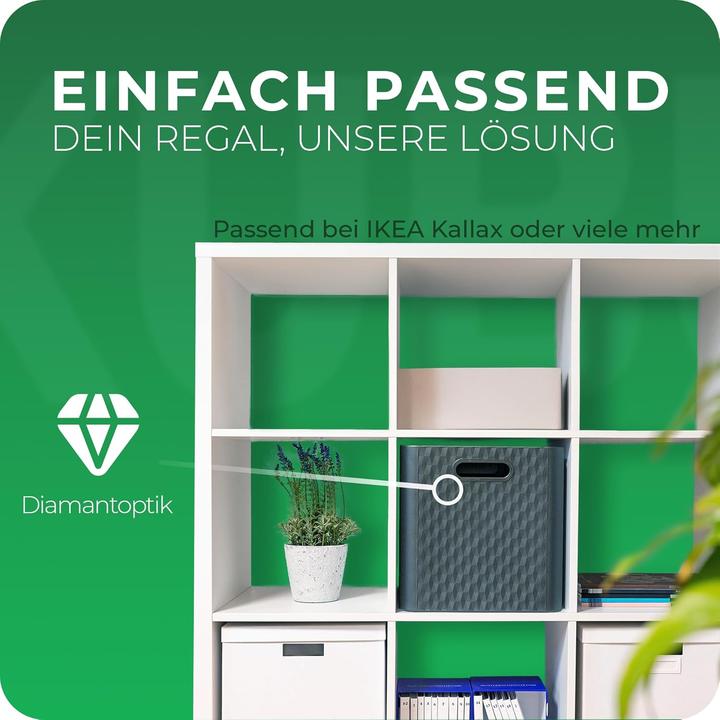 Produktbild Novaliv 4X Box 30x30x30 cm Kunststoff Boxen für Kallax Regal Körbe 30x30 Aufbewahrungsbox als Schran (30 x 30 x 30 cm, 25 l)