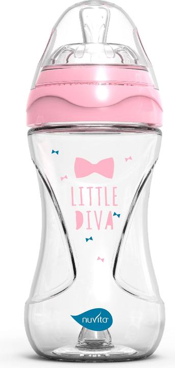Actual product image Nuvita Glass Bottle Anti-Colic pink 3M+ (240 ml)