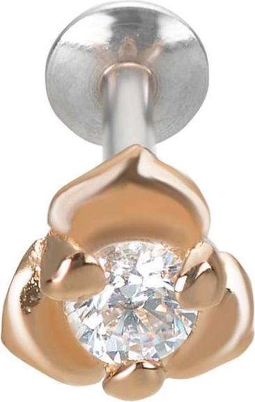 Bijouteria Ohrpiercing (PVD Beschichtung (goldfarbig), Silber 925, Zirkonia)