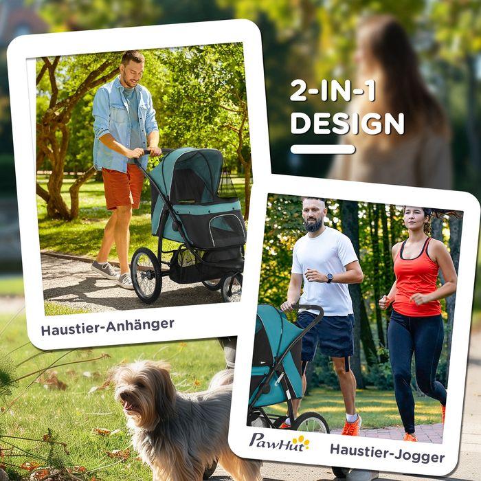 Produktbild Swisshandel24 Hundewagen Hundebuggy klappbar für Hunde & Katzen bis 20 kg Katzenbuggy (Katze, Hund, Sicherheitsverschluss, Faltbar, Reflektoren)