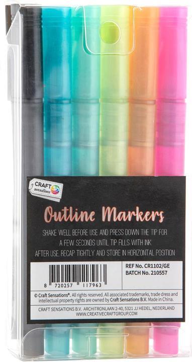 Immagine prodotto Grafix Pennarello per contorni, 6 pezzi. (Multicolore, 6 x)