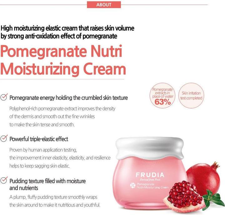 Actual product image Frudia Nutri-Moisturizing Cream Nourishing & Moisturizing Face Cream Pomegranate 55G (Day cream)