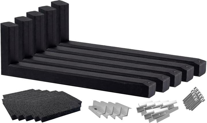 Immagine prodotto Wattstone Tetto piano con elevazione fotovoltaica per 4 moduli solari Base in cemento a 15° Tappetino nero di (Materiale di montaggio del sistema solare)