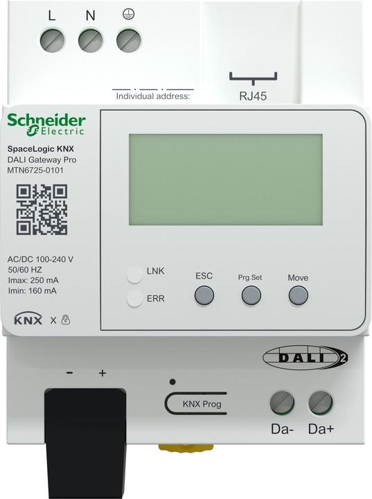 Immagine prodotto Schneider Electric SpaceLogic KNX MTN6725-0101 Gateway DALI Pro 1ch DALI 2.0