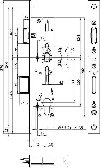 Immagine prodotto BKS G-U Serratura antipanico B-18260 Funzione antipanico E EN179/1125