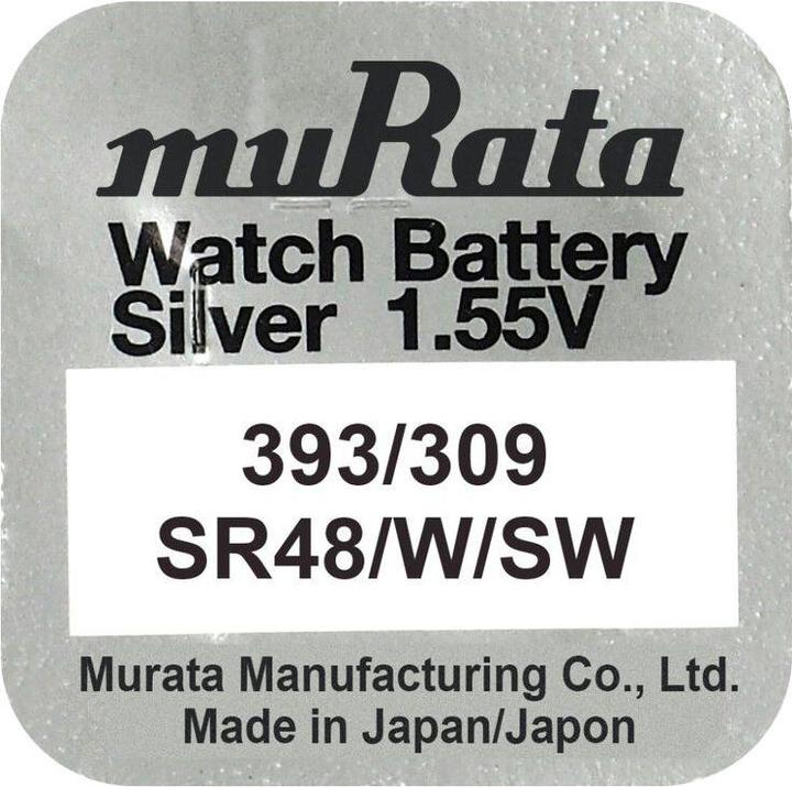 Image du produit Murata Pile bouton à l'oxyde d'argent n 393 (10 pcs, SR48, 75 mAh)