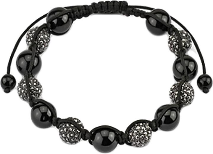 Star Piercing Kette aus Kugeln schwarz mit Kristallen (Chirurgenstahl 316L, ohne Messing)