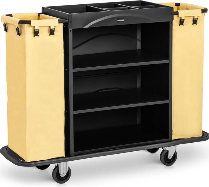 Produktbild Uniprodo Servicewagen Hotel Hotelwagen Zimmerservicewagen 2 Wäschesäcke 150 kg