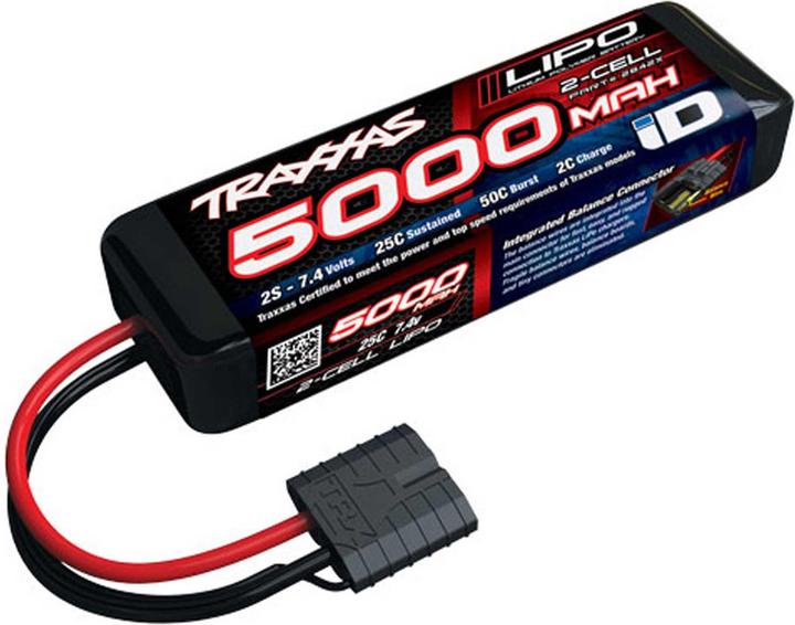 Actual product image Traxxas LiPo Pack 5000mAh 7.4V 2-cell 25C LIPO with iD connector (7.40 V, 5000 mAh)