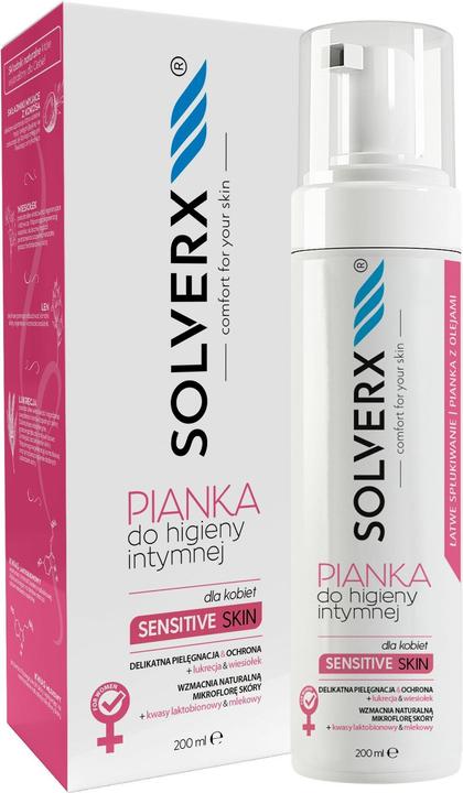 Immagine prodotto Solverx Schiuma per l'igiene intima della pelle sensibile per donne 200ml (200 ml, Gel intimo)