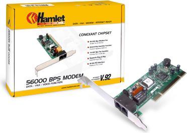Image du produit Hamlet Modem fax V.92 Bus PCI 32Bit réception jusqu'à 115.2kpbs