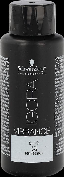 Actual product image Schwarzkopf Professional IGORA Vibrance Hair Tint NEW (8-19 Light blonde Cendré purple)