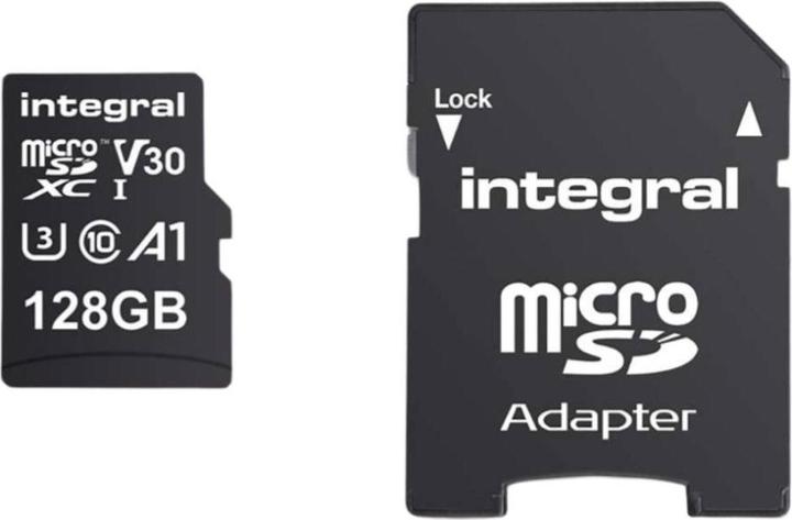 Image du produit INMSDX128G-100V30 128GB MICRO SD CARD MICROSDXC UHS-1 U3 CL10 V30 A1 UP TO 100MBS READ 45MBS WRITE (128 Go, microSDXC, U3, UHS-I)