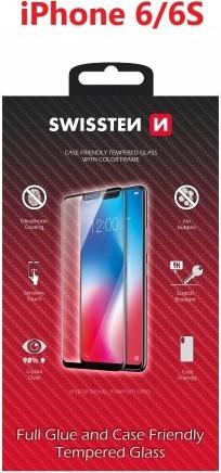 Image du produit Swissten Cadre en verre couleur pour iPhone 6/6S - Noir (1 pièce(s), Apple iPhone 6, Apple iPhone 6s)