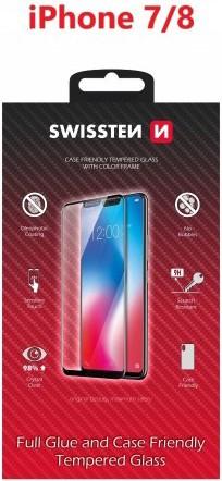 Produktbild Swissten Glass Color Frame Case-Friendly iPhone 7/8 - Black (Apple iPhone 7, Apple iPhone 8)