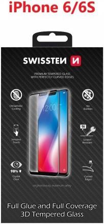 Produktbild Swissten Ultra Durable 3D Full Glue Glass for iPhone 6/6S - White (1 Stück, Apple iPhone 6s, Apple iPhone 6)
