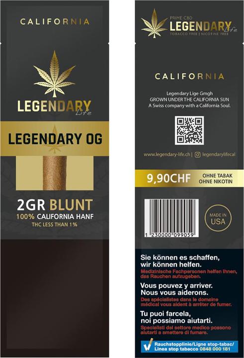 Image du produit Legendary Premium CBD Blunt 2g (4.93 g, Extérieur)